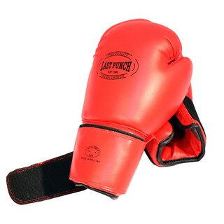 16-ounce Red Practice Boxing Gloves-Image