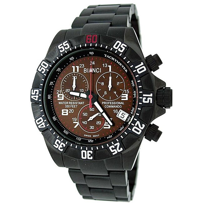 Roberto Bianci Men's 'Professional Commando' Black Chronograph Watch