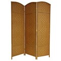 Wood/Fiber Diamond Weave 6-foot Room Divider (China)