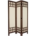 Wood/ Cotton Fabric Window Pane 5.5-foot Room Divider (China)