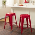 Tabouret 24-inch Red Metal Counter Stools (Set of 2)