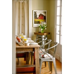 ( ._.) Silver Tabouret Stacking Chairs (Set of 4)