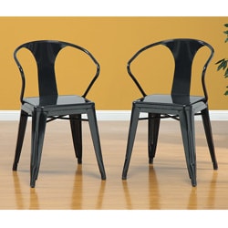 Hot Deal Black Tabouret Stacking Chairs (Set of 4)