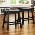TRIBECCA HOME Salvador Saddle Back 18-inch Stool in Black Sand-Through (Set of 2)