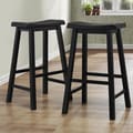 TRIBECCA HOME Salvador Saddle Back 29-inch Stool in Black Sand-Through (Set of 2)