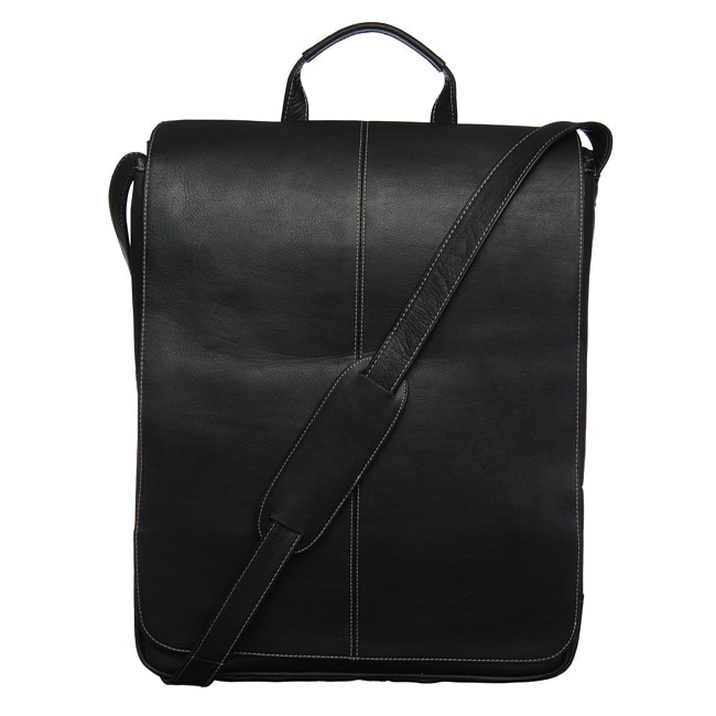 Royce Leather 17-inch Vertical Laptop Messenger Bag
