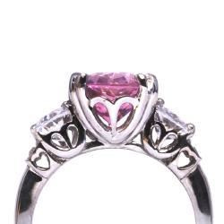 Sterling Silver Pink and Clear Cubic Zirconia Ring