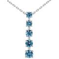 14k White Gold 1ct TDW Blue Diamond Journey Necklace