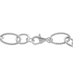 Sterling Silver Amethyst and Diamond Accent Charm Bracelet