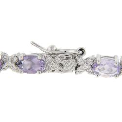Sterling Silver Amethyst and Diamond Accent Bracelet