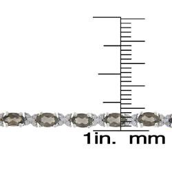 Sterling Silver Smokey Quartz and Diamond Accent Bracelet