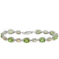 Sterling Silver Multi-gemstone and Diamond Accent Bracelet