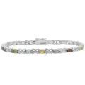 Sterling Silver Multi Gemstone Butterfly Link Bracelet