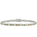 Sterling Silver Peridot and Citrine Butterfly Link Bracelet