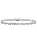 Sterling Silver Amethyst and Diamond Accent Bracelet