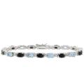 Sterling Silver Blue Topaz, Sapphire and Diamond Accent Bracelet