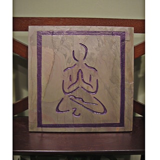Hand-carved Stone Large Yoga and Meditation 'Namaste' Inspirational Art Wall Hanging