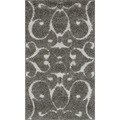 Jullian Charcoal Grey/Brown Shag Rug (2'3 x 3'9)