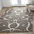 Jullian Charcoal Grey/ Brown Shag Rug (7'7 x 10'6)