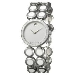 Movado Women's 'Ono Moda' Stainless Steel And Ceramic Diamond Watch