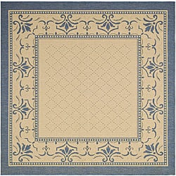 Best Shopping Safavieh Indoor/ Outdoor Royal Natural/ Blue Rug (6' 7 Square)