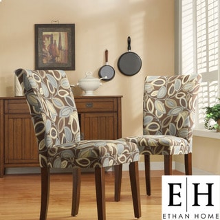 ETHAN HOME Leaf Print Accent Parson Side Chairs (Set of 2)