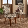 TRIBECCA HOME Leaf Print Accent Parson Side Chairs (Set of 2)