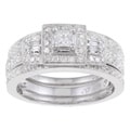 14k White Gold 7/8ct TDW Diamond Halo Bridal Ring Set (I-J, I2)