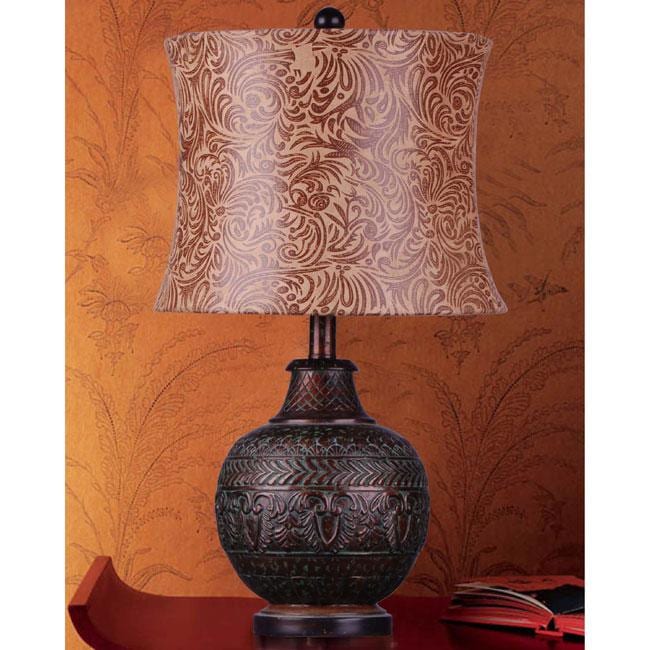 Antique Bronze Floral Table Lamp - 12966771 - Overstock ...