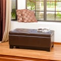 Christopher Knight Home Bonded Leather Storage Ottoman with Tufted Top