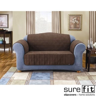 Click to Enlarge for Sure Fit Quilted Suede Chocolate Loveseat Pet Throw Sure Fit Quilted Suede Chocolate Loveseat Pet Throw-Image