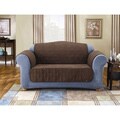 Sure Fit Quilted Suede Chocolate Loveseat Pet Throw