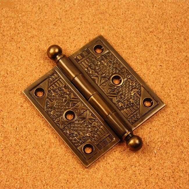 Handcrafted Solid Brass Decorative Hinges (Pack of 3)