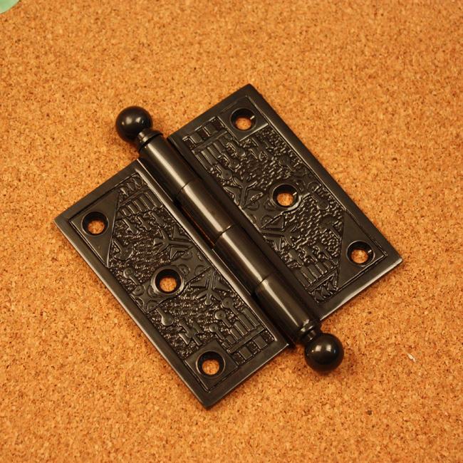 Handcrafted Dark Bronze Solid Brass Decorative Hinges (Pack of Three)