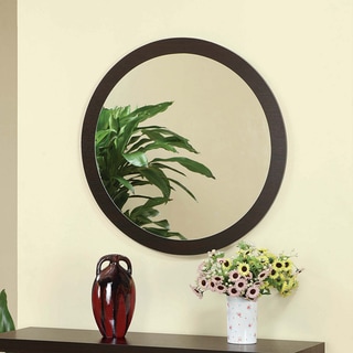 Best Shopping Furniture of America Taree Round Red Cocoa Mirror