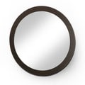 Taree Round Red Cocoa Beveled Mirror