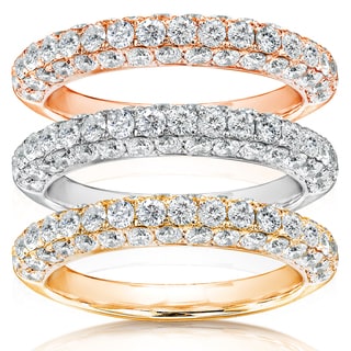 Annello 14k White Gold 1ct TDW Diamond Wedding Band (H-I, I1-I2)