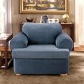 Sure Fit Stretch Stripe 2-piece T-cushion Chair Slipcover