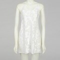 Illusion Women's White Floral Chiffon Chemise
