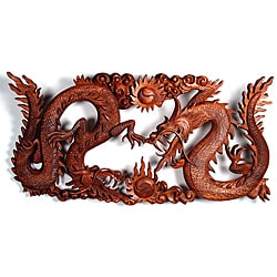 For sale Suar Wood Dragon Yin-yang Wall Plaque (Indonesia)