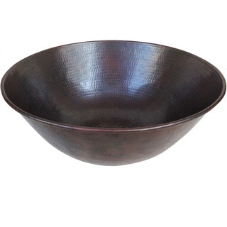 Vintage Dark Solid Copper 13-inch Vessel Sink