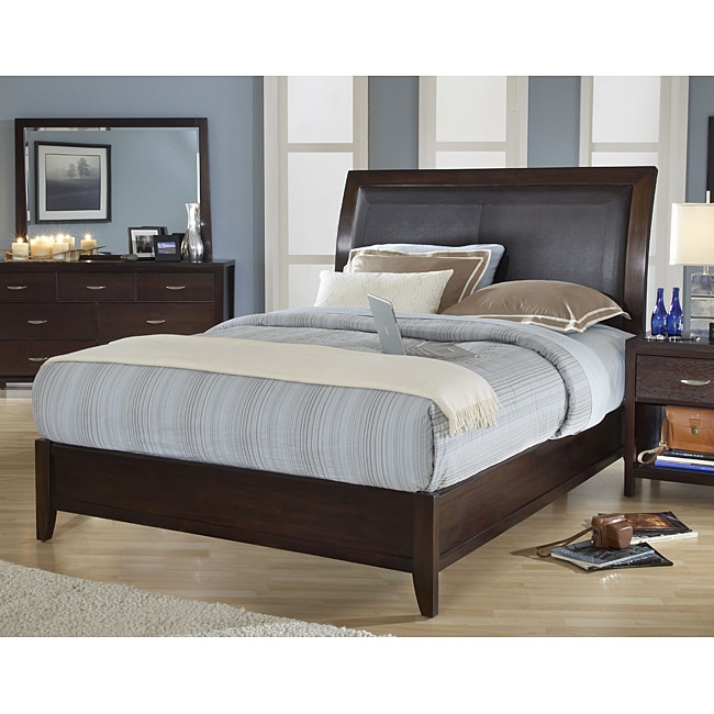 Cushioned Back California King-size Wood Sleigh Bed - 13002785 ...