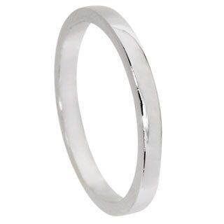 Click to Enlarge for NEXTE Jewelry White Rhodium Overlay Contoured Fit Band (2 mm) NEXTE Jewelry White Rhodium Overlay Contoured Fit Band (2 mm)-Image