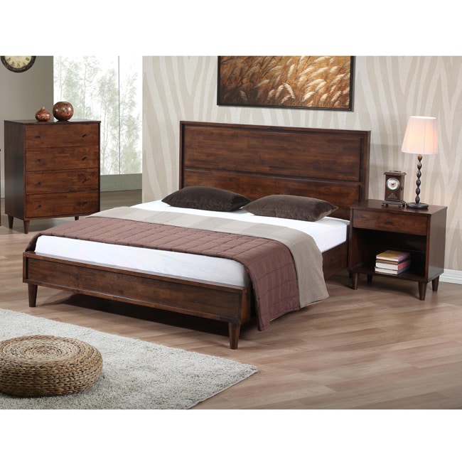 Vilas Queensize Midcentury Style Bed  80071351  Overstock.com 