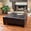Christopher Knight Home Darlington Expresso Bonded Brown Leather Ottoman