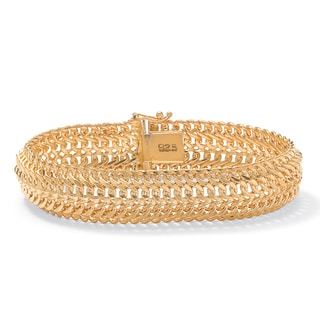 PalmBeach Saduza-Link Bracelet in 18k Gold over Sterling Silver 7 1/4" Tailored