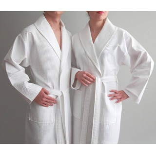 Authentic Hotel and Spa Turkish Cotton Unisex Waffle Weave Bathrobe