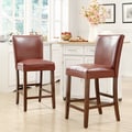 ETHAN HOME Estonia Lava Red Upholstered Counter Stool (Set of 2)
