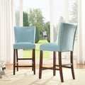 ETHAN HOME Estonia Sky Blue Upholstered Counter Stool (Set of 2)