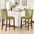 ETHAN HOME Estonia Olive Green Upholstered Counter Stool (Set of 2)